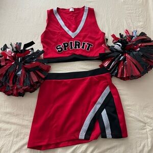 Women’s cheerleader costume with Pom poms